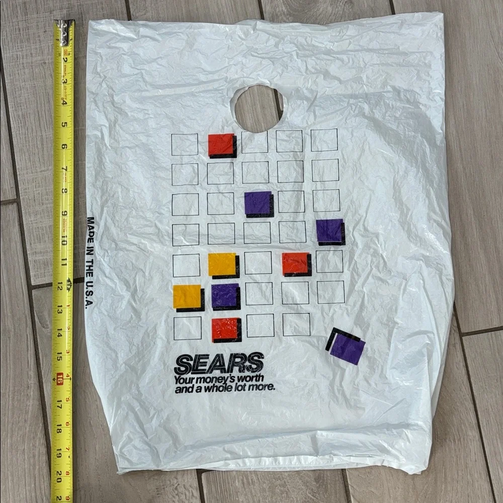 Rare Vintage 1980’s Retro Sears Store Plastic Shopping Bag Movie Play Photo Prop